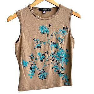 Vintage 90s Rampage Beaded Floral Tank Top Size S